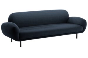 Micadoni Tmavě modr&aacute; boucl&eacute; trojm&iacute;stn&aacute; pohovka Poppy 208 cm