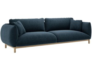 Micadoni Tmavě modr&aacute; čtyřm&iacute;stn&aacute; pohovka Ada 248 cm