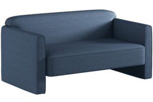 Micadoni Tmavě modr&aacute; dvoum&iacute;stn&aacute; pohovka Abby 140 cm