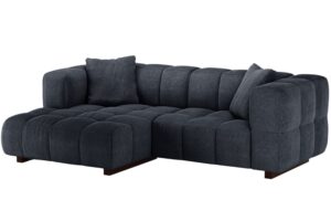 Micadoni Tmavě modr&aacute; rozkl&aacute;dac&iacute; pohovka Puma 260 cm