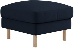 Micadoni Tmavě modr&aacute; sametov&aacute; podnožka Eden 64 x 64 cm