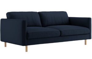 Micadoni Tmavě modr&aacute; sametov&aacute; trojm&iacute;stn&aacute; pohovka Eden 173 cm