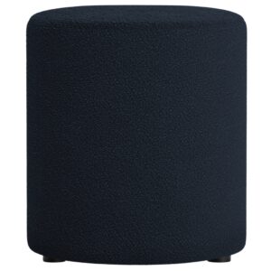 Micadoni Tmavě modr&yacute; boucl&eacute; taburet Dia 40 cm