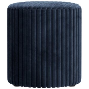 Micadoni Tmavě modr&yacute; man&scaron;estrov&yacute; taburet Dia 40 cm