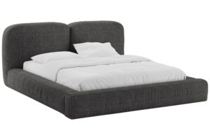 Micadoni Tmavě &scaron;ed&aacute; boucl&eacute; dvoulůžkov&aacute; postel Martina 160 x 200 cm s &uacute;ložn&yacute;m prostorem