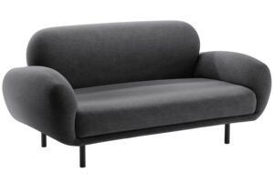 Micadoni Tmavě &scaron;ed&aacute; boucl&eacute; dvoum&iacute;stn&aacute; pohovka Poppy 148 cm