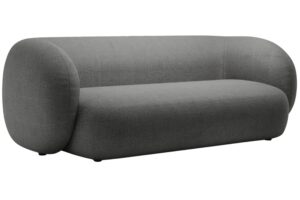 Micadoni Tmavě &scaron;ed&aacute; boucl&eacute; trojm&iacute;stn&aacute; pohovka Kate 213 cm