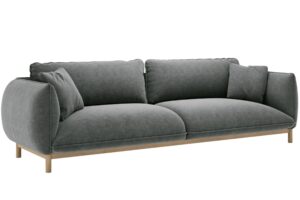 Micadoni Tmavě &scaron;ed&aacute; čtyřm&iacute;stn&aacute; pohovka Ada 248 cm