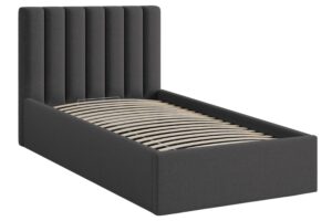 Micadoni Tmavě &scaron;ed&aacute; postel Allison 90 x 200 cm s &uacute;ložn&yacute;m prostorem