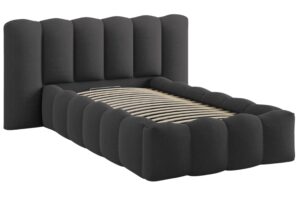 Micadoni Tmavě &scaron;ed&aacute; postel Lupine 90 x 200 cm s &uacute;ložn&yacute;m prostorem