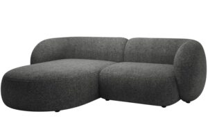 Micadoni Tmavě &scaron;ed&aacute; rohov&aacute; pohovka Kate 255 cm