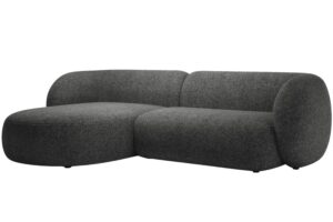 Micadoni Tmavě &scaron;ed&aacute; rohov&aacute; pohovka Kate 285 cm