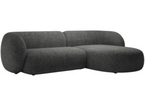 Micadoni Tmavě &scaron;ed&aacute; rohov&aacute; pohovka Kate 285 cm