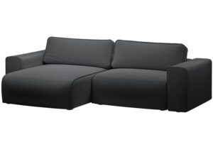 Micadoni Tmavě &scaron;ed&aacute; rozkl&aacute;dac&iacute; pohovka Victor 246 cm