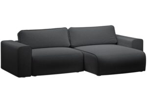 Micadoni Tmavě &scaron;ed&aacute; rozkl&aacute;dac&iacute; pohovka Victor 246 cm