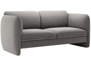 Micadoni Tmavě &scaron;ed&aacute; sametov&aacute; dvoum&iacute;stn&aacute; pohovka Georgia 168 cm