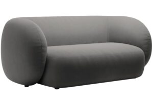 Micadoni Tmavě &scaron;ed&aacute; sametov&aacute; dvoum&iacute;stn&aacute; pohovka Kate 183 cm