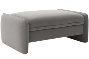 Micadoni Tmavě &scaron;ed&aacute; sametov&aacute; podnožka Georgia 115 x 70 cm