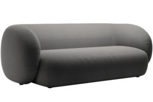 Micadoni Tmavě &scaron;ed&aacute; sametov&aacute; trojm&iacute;stn&aacute; pohovka Kate 213 cm