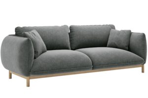 Micadoni Tmavě &scaron;ed&aacute; trojm&iacute;stn&aacute; pohovka Ada 208 cm