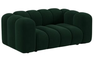 Micadoni Tmavě zelen&aacute; sametov&aacute; dvoum&iacute;stn&aacute; pohovka Lupine 170 cm