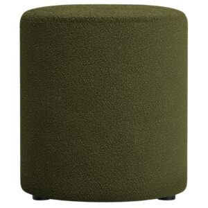 Micadoni Tmavě zelen&yacute; boucl&eacute; taburet Dia 40 cm