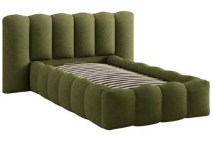 Micadoni Zelen&aacute; boucl&eacute; postel Lupine 90 x 200 cm s &uacute;ložn&yacute;m prostorem