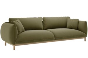 Micadoni Zelen&aacute; sametov&aacute; čtyřm&iacute;stn&aacute; pohovka Ada 248 cm