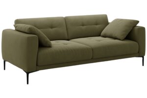 Micadoni Zelen&aacute; sametov&aacute; čtyřm&iacute;stn&aacute; pohovka Bemy 230 cm