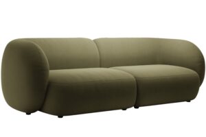 Micadoni Zelen&aacute; sametov&aacute; čtyřm&iacute;stn&aacute; pohovka Kate 243 cm