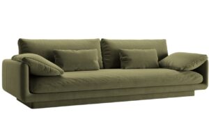 Micadoni Zelen&aacute; sametov&aacute; čtyřm&iacute;stn&aacute; pohovka Torino 250 cm