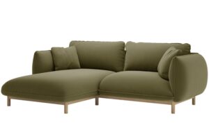 Micadoni Zelen&aacute; sametov&aacute; rohov&aacute; pohovka Ada 214 cm