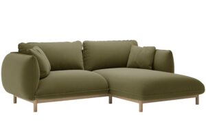 Micadoni Zelen&aacute; sametov&aacute; rohov&aacute; pohovka Ada 214 cm