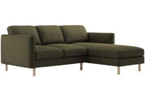 Micadoni Zelen&aacute; sametov&aacute; rohov&aacute; pohovka Eden 223 cm