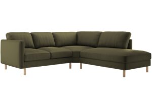 Micadoni Zelen&aacute; sametov&aacute; rohov&aacute; pohovka Eden 267 cm
