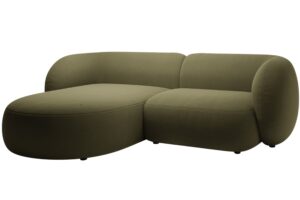 Micadoni Zelen&aacute; sametov&aacute; rohov&aacute; pohovka Kate 255 cm