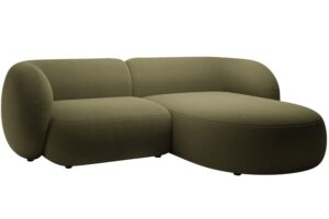 Micadoni Zelen&aacute; sametov&aacute; rohov&aacute; pohovka Kate 255 cm