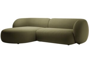 Micadoni Zelen&aacute; sametov&aacute; rohov&aacute; pohovka Kate 285 cm