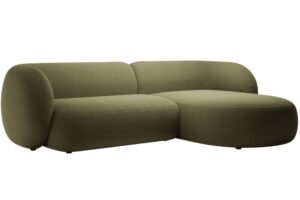 Micadoni Zelen&aacute; sametov&aacute; rohov&aacute; pohovka Kate 285 cm