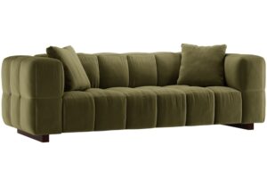 Micadoni Zelen&aacute; sametov&aacute; rozkl&aacute;dac&iacute; pohovka Puma 260 cm