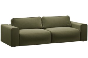 Micadoni Zelen&aacute; sametov&aacute; rozkl&aacute;dac&iacute; pohovka Victor 246 cm