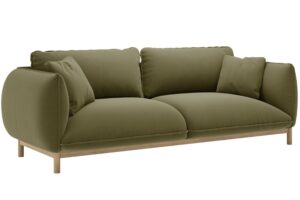 Micadoni Zelen&aacute; sametov&aacute; trojm&iacute;stn&aacute; pohovka Ada 208 cm