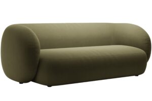 Micadoni Zelen&aacute; sametov&aacute; trojm&iacute;stn&aacute; pohovka Kate 213 cm