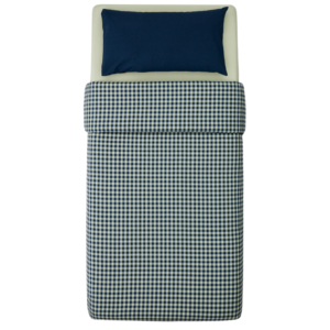 Modr&aacute; bavlněn&aacute; sada povlečen&iacute; Kave Home Yanil 60 x 120 cm