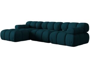 Modr&aacute; čalouněn&aacute; rohov&aacute; pohovka MICADONI Bellis 282 cm