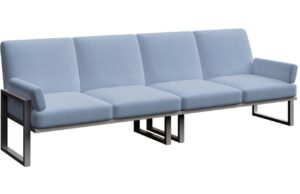 Modr&aacute; čtyřm&iacute;stn&aacute; zahradn&iacute; pohovka MESONICA Soledo s antracitovou podnož&iacute; 270 cm