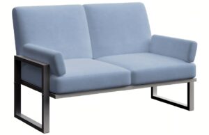 Modr&aacute; dvoum&iacute;stn&aacute; zahradn&iacute; pohovka MESONICA Soledo s antracitovou podnož&iacute; 140 cm