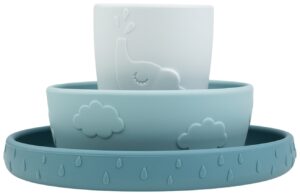 Modr&aacute; silikonov&aacute; j&iacute;deln&iacute; sada Done by Deer Deer friends