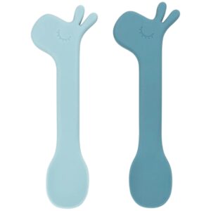 Modr&aacute; silikonov&aacute; sada lžiček Done by Deer Lalee