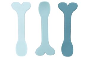 Modr&aacute; silikonov&aacute; sada lžiček Done by Deer Wally